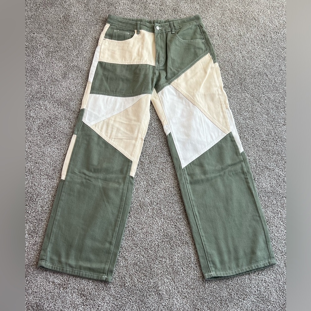 SHEIN Block Color High Wasted Boyfriend Jeans